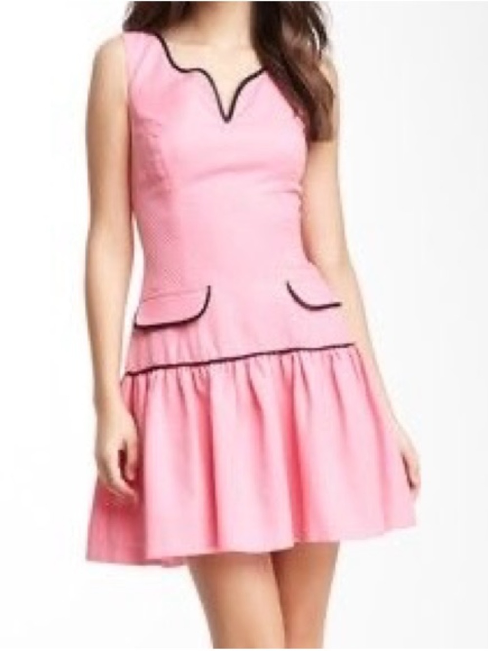 Max and Cleo Pink & Black Sleeveless Pleated Mini Dress - Size 4